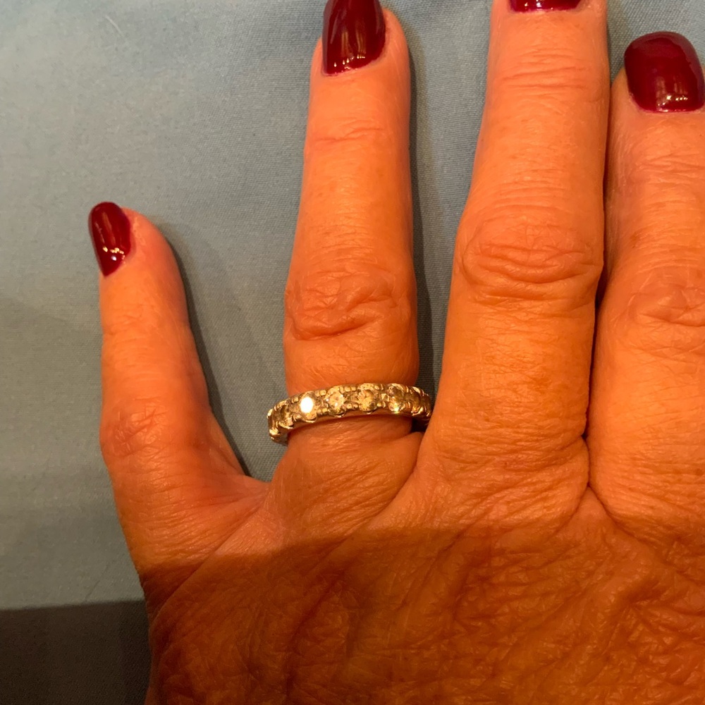 White Sterling Silver Eternity Band - Picture 5 of 5